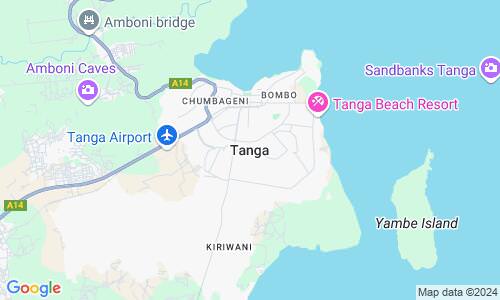 Ausschnitt der Weltkarte zu Tanga