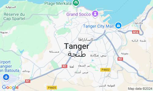 Ausschnitt der Weltkarte zu Tanger