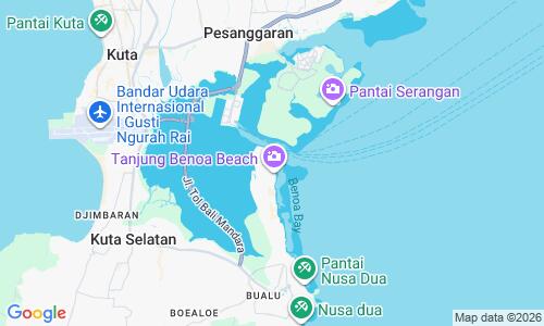 Ausschnitt der Weltkarte zu Tanjung Benoa Beach