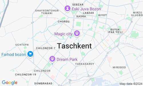 Ausschnitt der Weltkarte zu Taschkent