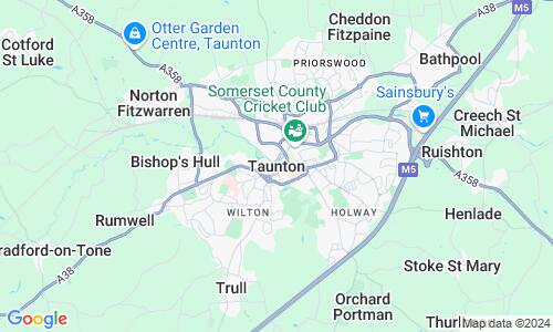 Ausschnitt der Weltkarte zu Taunton
