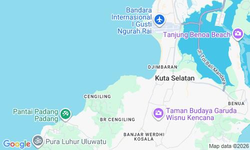 Ausschnitt der Weltkarte zu Tegal Wangi Beach