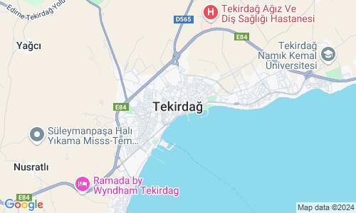 Ausschnitt der Weltkarte zu Tekirdağ