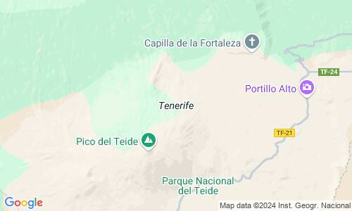 Ausschnit der Weltkarte zu Teneriffa
