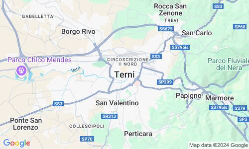 Ausschnitt der Weltkarte zu Terni