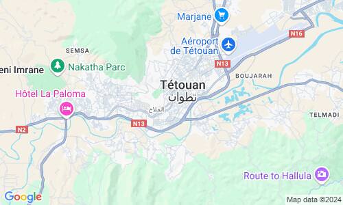 Ausschnitt der Weltkarte zu Tétouan