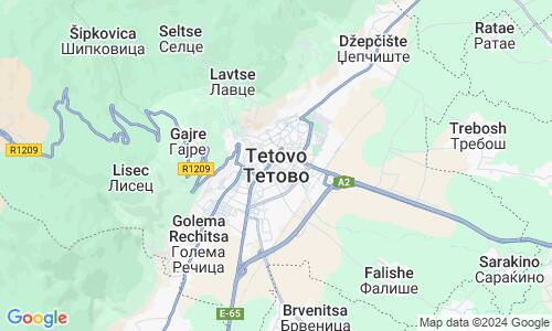 Ausschnitt der Weltkarte zu Tetovo