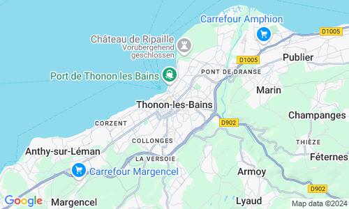 Ausschnitt der Weltkarte zu Thonon-les-Bains