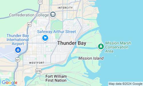 Ausschnitt der Weltkarte zu Thunder Bay