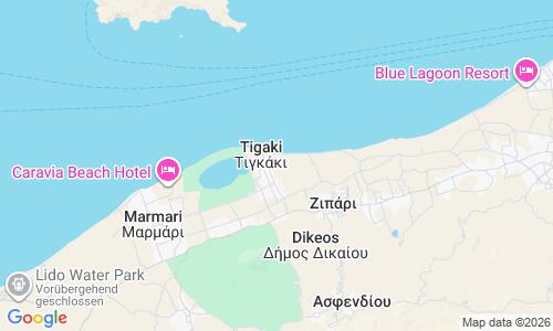 Ausschnitt der Weltkarte zu Tigaki Beach