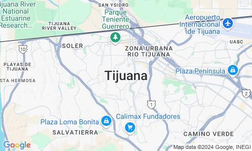 Ausschnitt der Weltkarte zu Tijuana