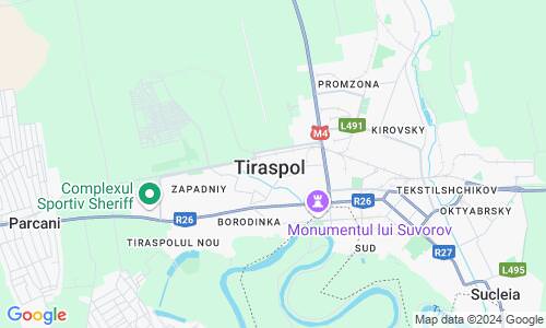 Ausschnitt der Weltkarte zu Tiraspol