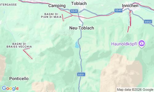 Ausschnitt der Weltkarte zu Toblacher See