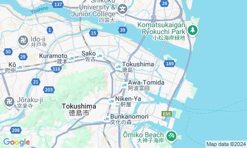 Ausschnitt der Weltkarte zu Tokushima