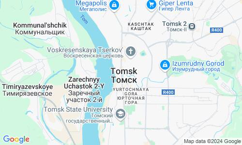 Ausschnitt der Weltkarte zu Tomsk