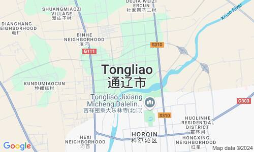 Ausschnitt der Weltkarte zu Tongliao