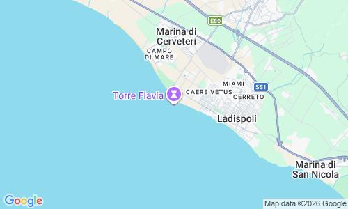 Ausschnitt der Weltkarte zu Torre Flavia Strand