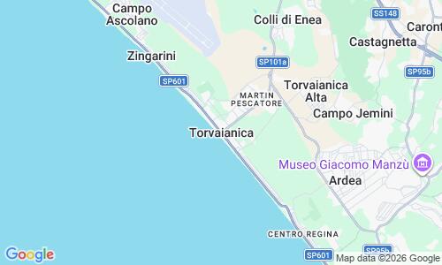 Ausschnitt der Weltkarte zu Torvaianica Strand