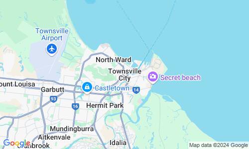 Ausschnitt der Weltkarte zu Townsville