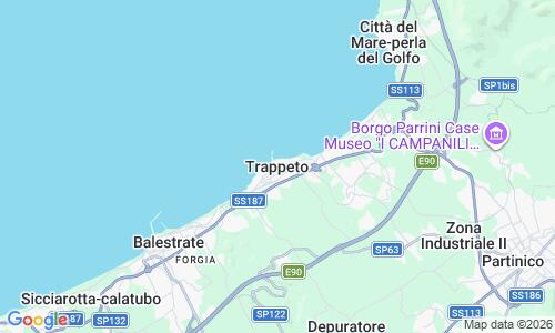 Ausschnitt der Weltkarte zu Trappeto Strand