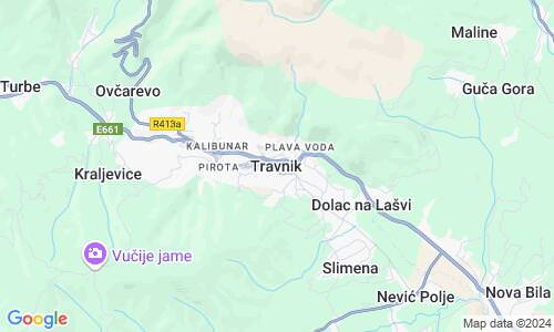 Ausschnitt der Weltkarte zu Travnik