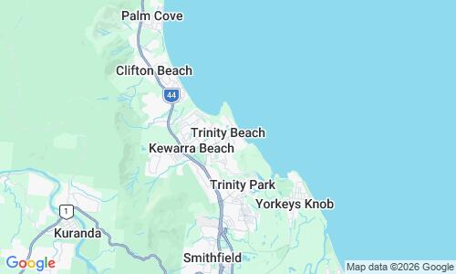 Ausschnitt der Weltkarte zu Trinity Beach