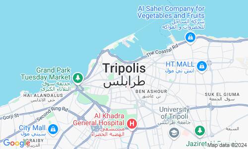 Ausschnitt der Weltkarte zu Tripolis