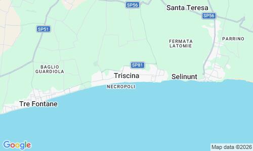 Ausschnitt der Weltkarte zu Triscina di Selinunte
