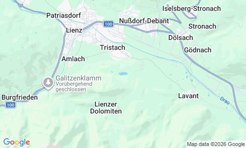 Ausschnitt der Weltkarte zu Tristacher See