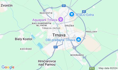 Ausschnitt der Weltkarte zu Trnava