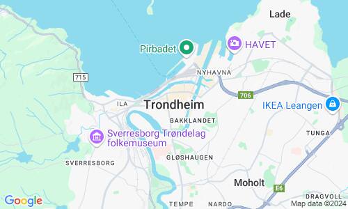 Ausschnit der Weltkarte zu Trondheim