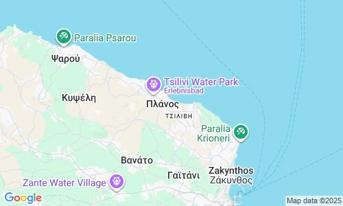 Ausschnitt der Weltkarte zu Tsilivi Beach