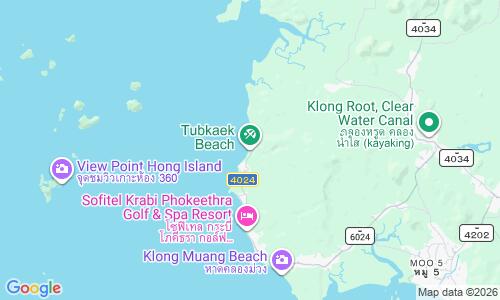 Ausschnitt der Weltkarte zu Tubkaek Beach