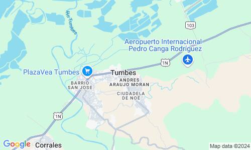 Ausschnitt der Weltkarte zu Tumbes