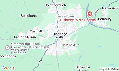 Ausschnitt der Weltkarte zu Tunbridge Wells