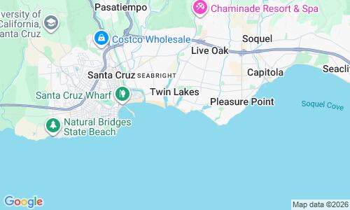 Ausschnitt der Weltkarte zu Twin Lakes State Beach