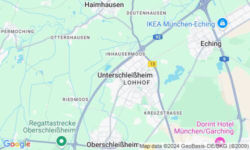 Ausschnitt der Weltkarte zu Unterschleißheim