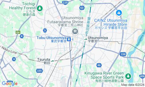 Ausschnitt der Weltkarte zu Utsunomiya