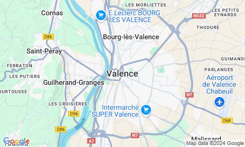 Ausschnitt der Weltkarte zu Valence