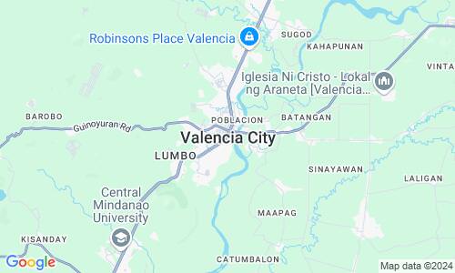 Ausschnitt der Weltkarte zu Valencia City