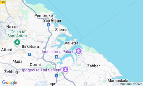 Ausschnit der Weltkarte zu Valletta
