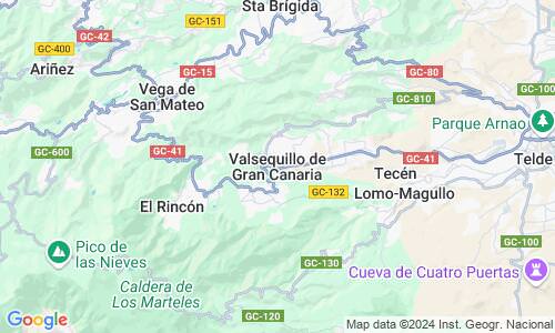 Ausschnit der Weltkarte zu Valsequillo de Gran Canaria