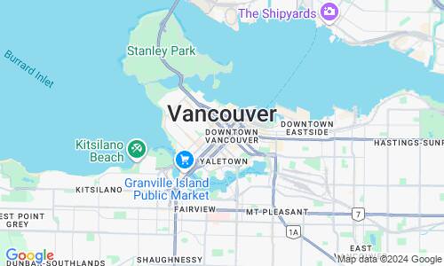 Ausschnit der Weltkarte zu Vancouver