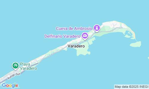 Ausschnitt der Weltkarte zu Varadero Beach