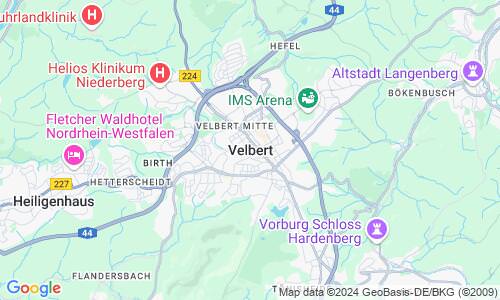Ausschnitt der Weltkarte zu Velbert