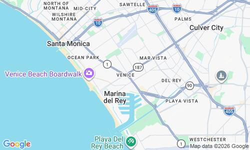 Ausschnitt der Weltkarte zu Venice Beach