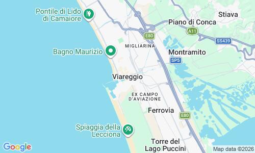 Ausschnitt der Weltkarte zu Viareggio Strand