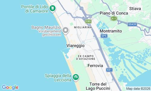 Ausschnitt der Weltkarte zu Viareggio Strand