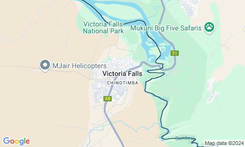 Ausschnitt der Weltkarte zu Victoria Falls
