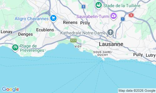 Ausschnitt der Weltkarte zu Vidy Strand